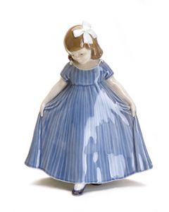 Bimba in blu che balla Statuina