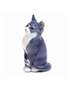 Gatto grigio seduto