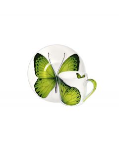 Tazza caffè farfalla verde