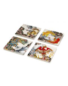 Set 4 piatti quadri Tatoo
