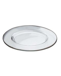 Sottopiatto trasparente filo platino