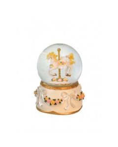Cavallo rosa boule de neige carillon