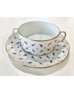 Tazze brodo con piatto Monbijou Fiorellini fucsia