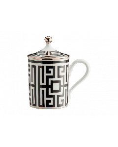 Tazza Mug Labirinto Nero con coperchio