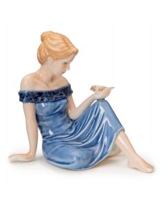 Ragazza con uccellino Statuina
