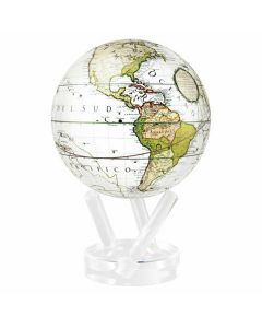 Globo antico terrestre bianco 12 cm