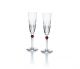 Set 2 Flute Champagne Eve rosso