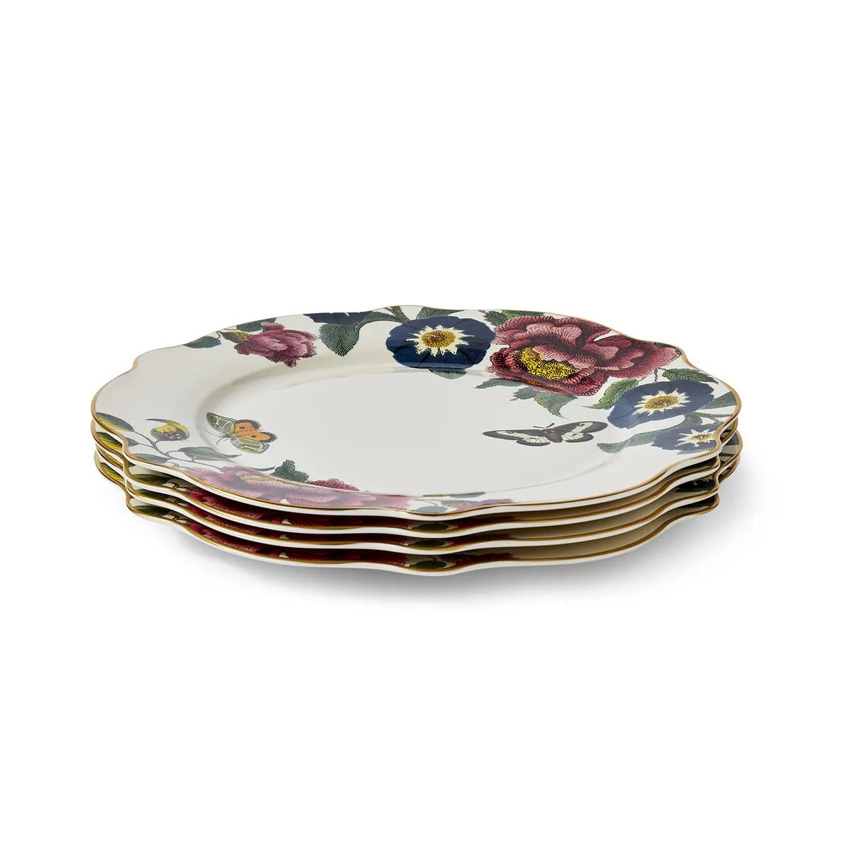 4pia_2 Set 2 piatti piani Farfalle Spode - immagine 1