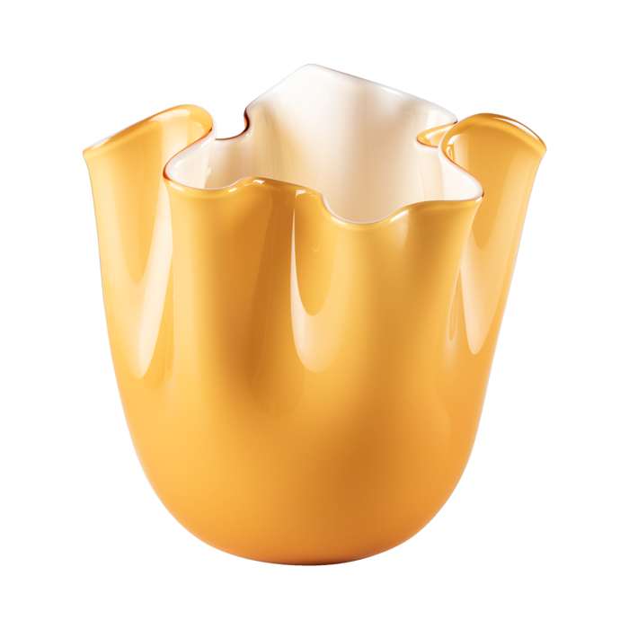am Vaso Fazzoletto ambra lattimo 31cm - immagine 1