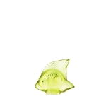 Scultura in cristallo Pesce giallino Anise green crystal