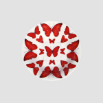 Coppetta Red Butterfly 16,5 cm