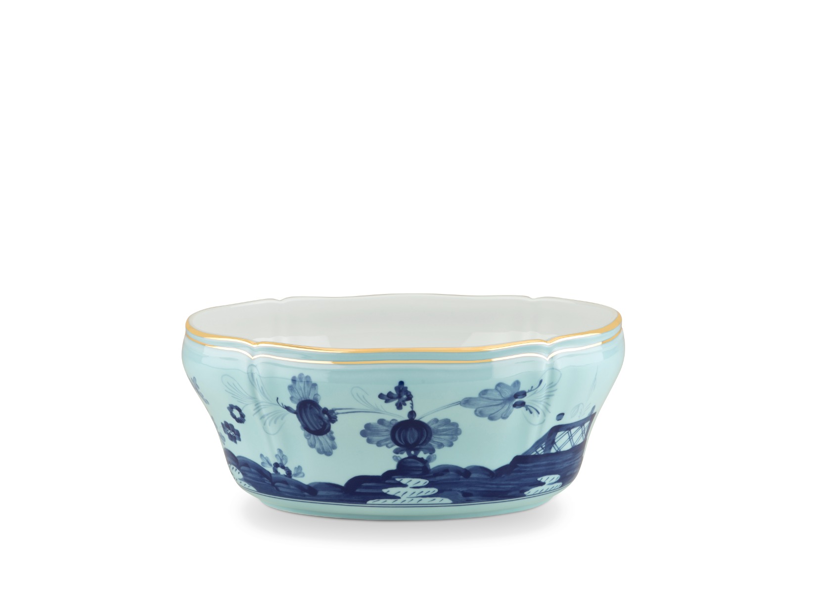 insala Coppa Insalatiera ovale azzurro Iris Oriente Italiano - immagine 1