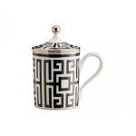 Tazza Mug Labirinto Nero con coperchio