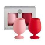 Set 2 Calici silicone rosa e rosso Stemm
