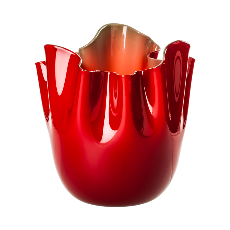 roveee Vaso Fazzoletto rosso verdemela 13,5cm - immagine 1