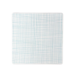 Piatto quadrato 31 cm Mesh linee azzurre