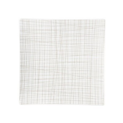 cre Piatto quadrato 27 cm Mesh linee cream - immagine 1