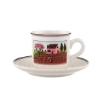 Tazza caffè grande con piatto Naif