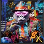 Quadro Led Gorilla 80x80